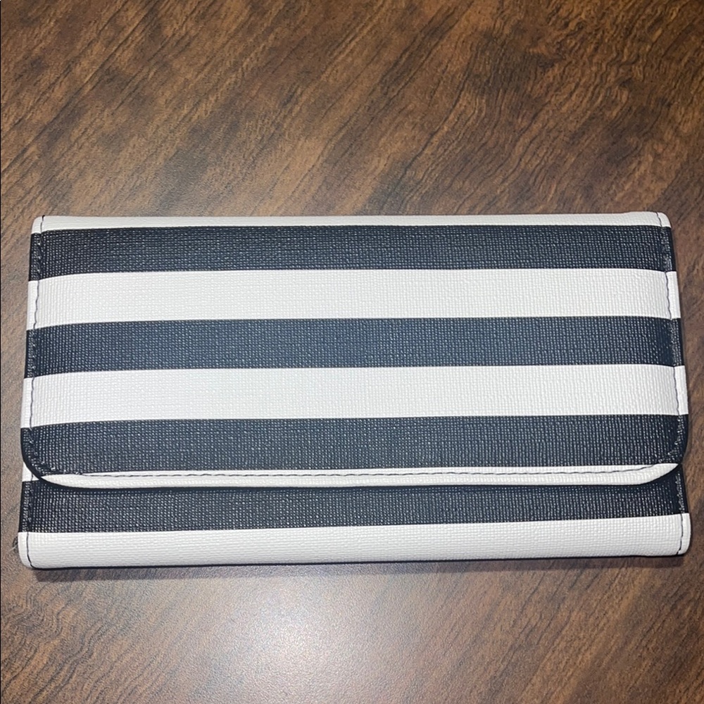 KUT from the Kloth Black and White Striped Wallet